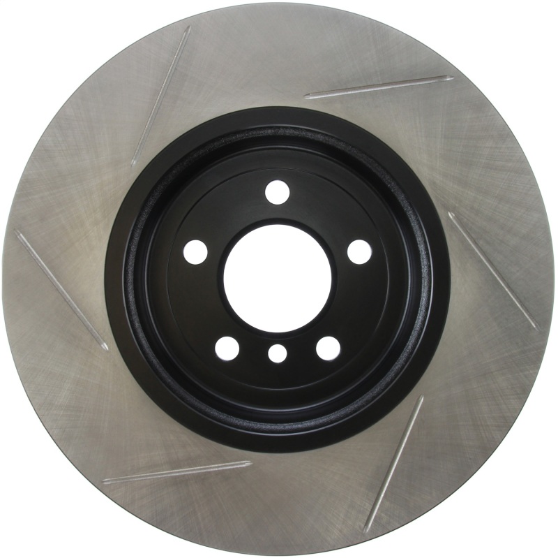 BMW 5 Series Brake Rotor (1) - Front Left - Stoptech - Sport Slotted, 1-Piece, Black E-Coated, High-Carbon Metallurgy - Black - `14-`17