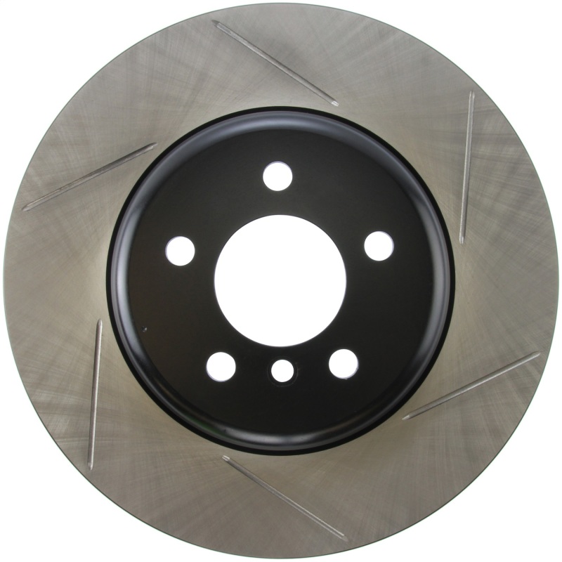 BMW 640i Brake Rotor (1) - Front Left - Stoptech - Sport Slotted, 1-Piece, Black E-Coated, High-Carbon Metallurgy - Black - `12-`16