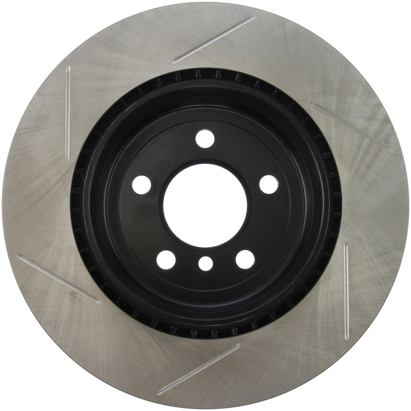 BMW 5 Series Brake Rotor (1) - Rear Left - Stoptech - Sport Slotted, 1-Piece - Black E-Coated - `12-`13