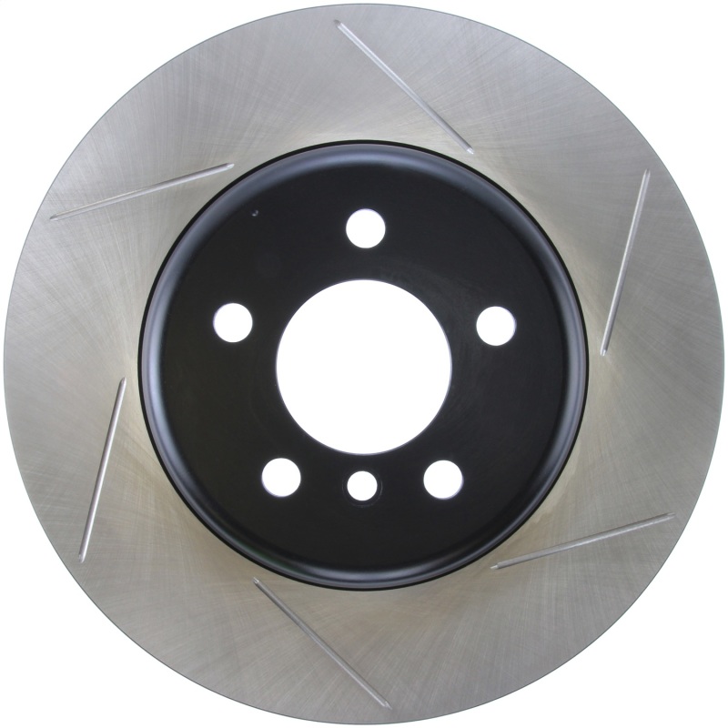 BMW ActiveHybrid 3 Brake Rotor (1) - Rear Left - Stoptech - Slotted Sport - Black - `13-`15
