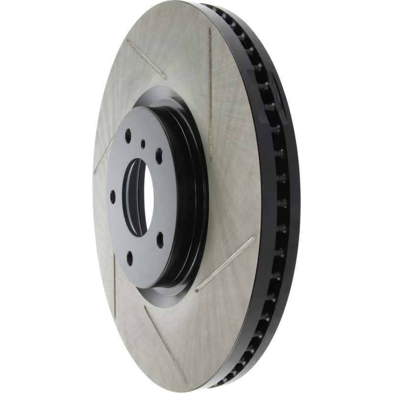 Infiniti G37 Brake Rotor (1) - Front Left - Stoptech - Slotted Sport - Black E-Coated - `08-`13