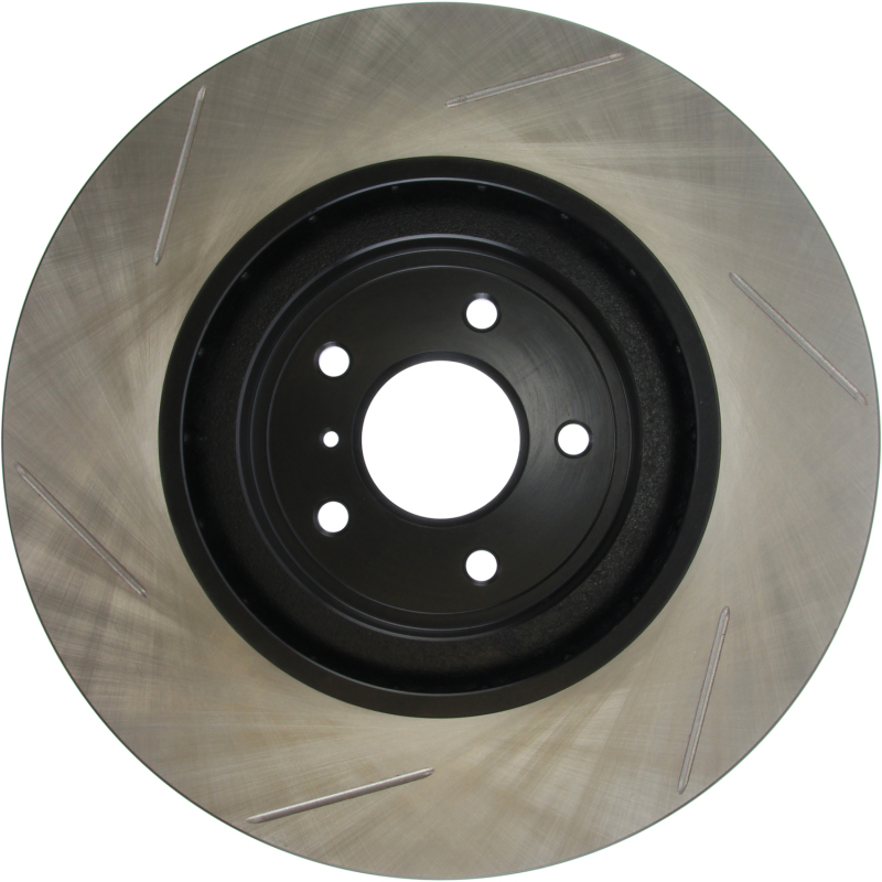 Nissan 370Z Brake Rotor (1) - Front Left - Stoptech - SportStop Slotted, Black E-Coated - Black - `09-`19