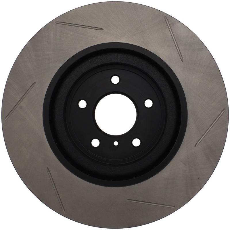 Nissan 370Z Brake Rotor (1) - Front Right - Stoptech - Slotted Sport - Black - `09-`19