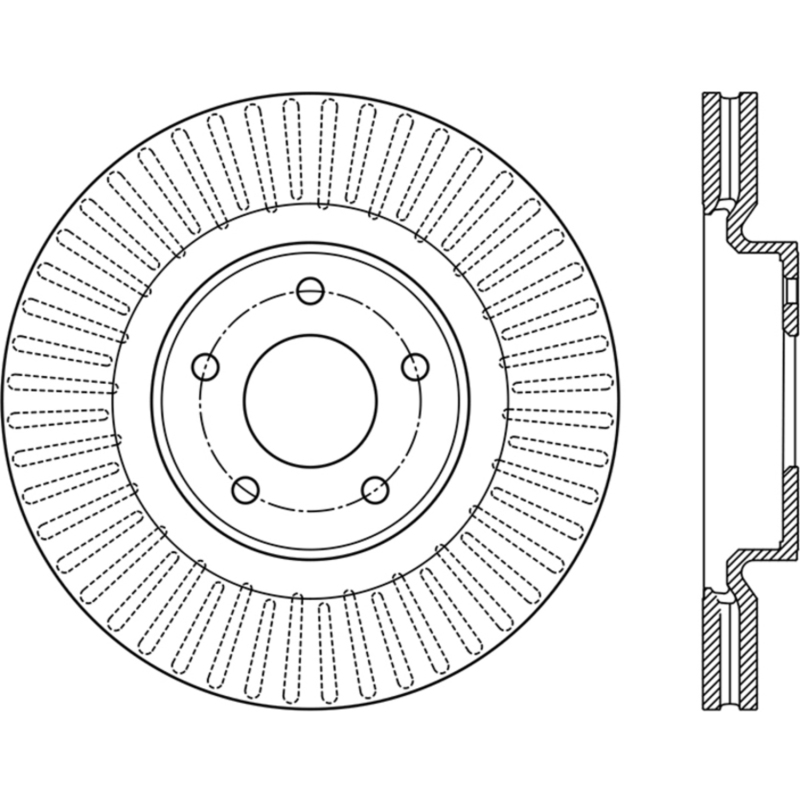 Infiniti QX60 Brake Rotor (1) - Front Left - Stoptech - Slotted Sport - Black - `14-`19