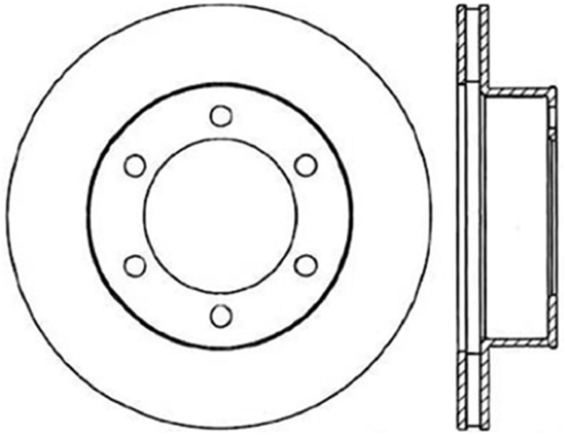 Toyota Tacoma Brake Rotor (1) - Front Left - Stoptech - Slotted Cryo - Black E-Coated - `95-`04