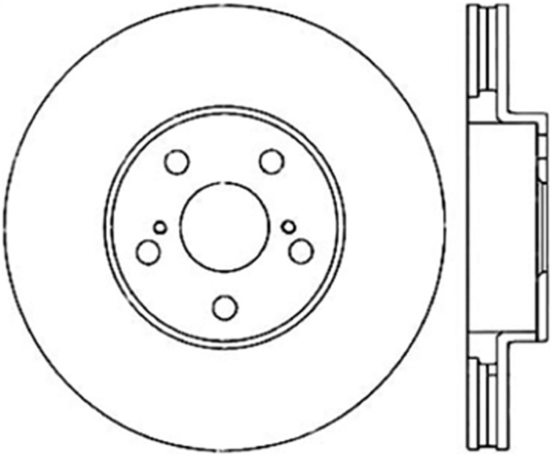 Toyota Corolla Brake Rotor (1) - Front Left - Stoptech - Slotted Cryo - Black - `03-`08