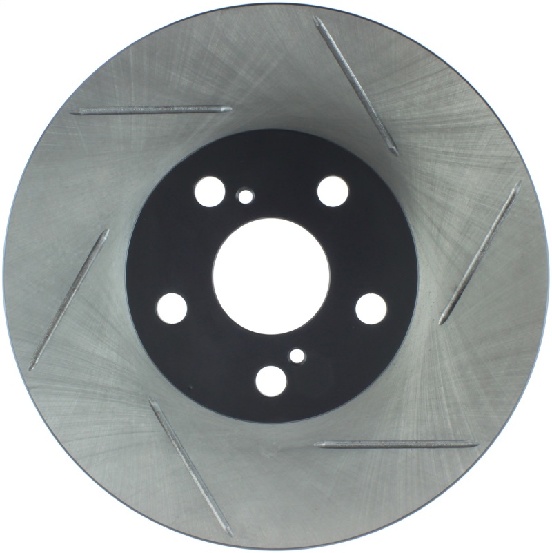 Toyota Corolla Brake Rotor (1) - Front Left - Stoptech - Slotted Sport - Black - `03-`08