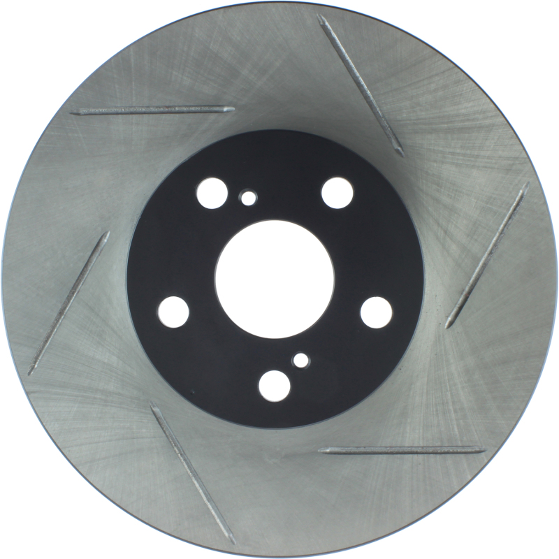 Toyota Corolla Brake Rotor (1) - Front Left - Stoptech - Slotted Sport - Black - `03-`08