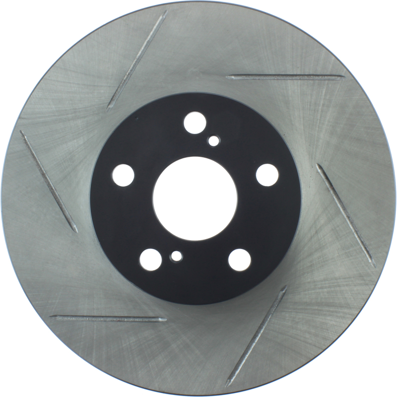 Toyota Corolla Brake Rotor (1) - Front Right - Stoptech - Slotted Sport - Black - `03-`08
