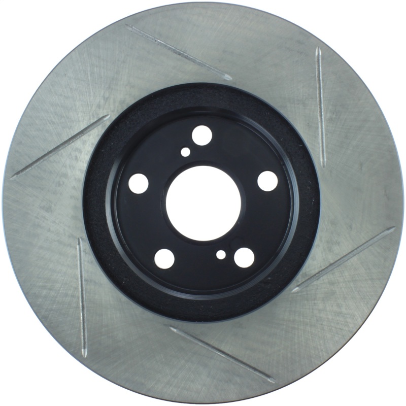 Toyota Corolla Brake Rotor (1) - Front Right - Stoptech - Slotted Sport - Black - `03-`08