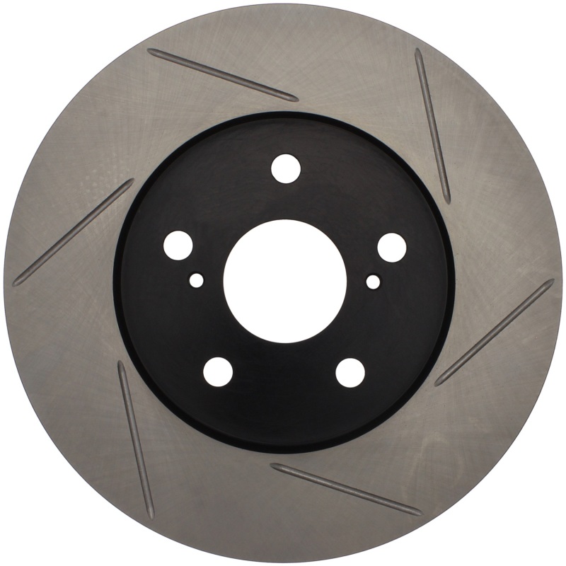 Toyota Avalon Brake Rotor (1) - Front Left - Stoptech - Slotted - Black - `05-`07