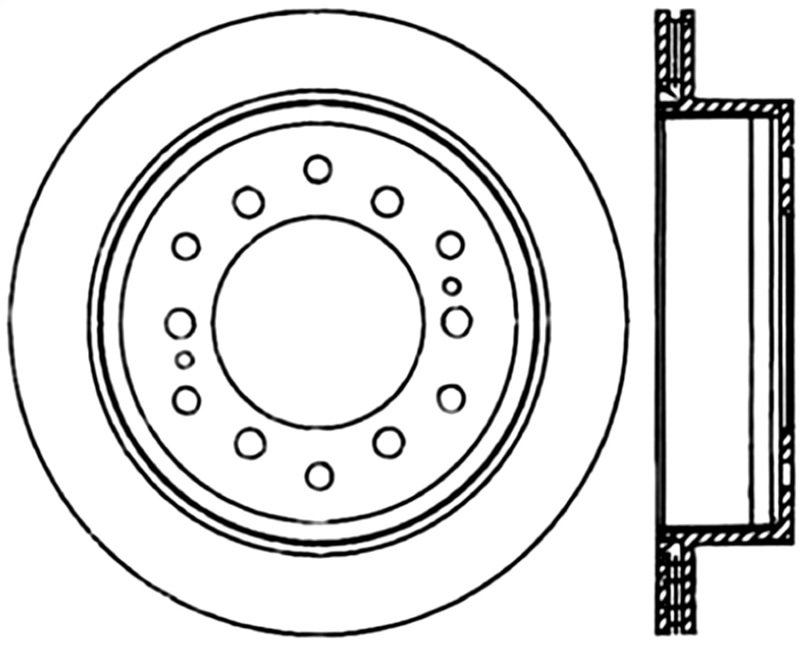 Toyota 4Runner Brake Rotor (1) - Left Rear - Stoptech - Slotted Cryo-Stop - Black - `03-`09