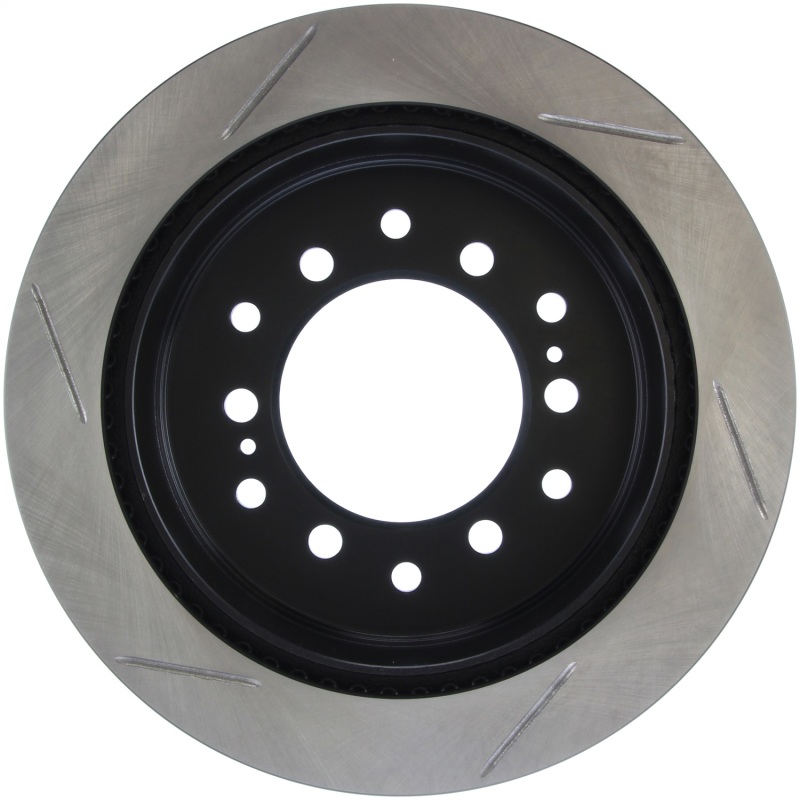 Toyota Sequoia Brake Rotor (1) - Left Rear - Stoptech - Slotted Sport - Black - `01-`07