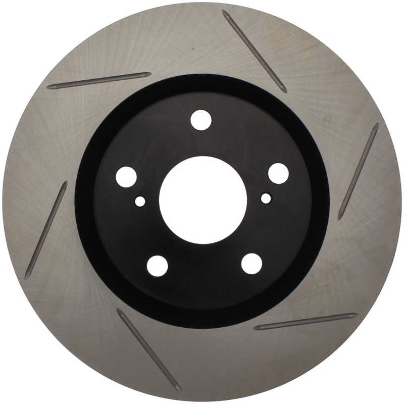 Pontiac Vibe Brake Rotor (1) - Left Front - Stoptech - Slotted Sport - Black - `09-`10