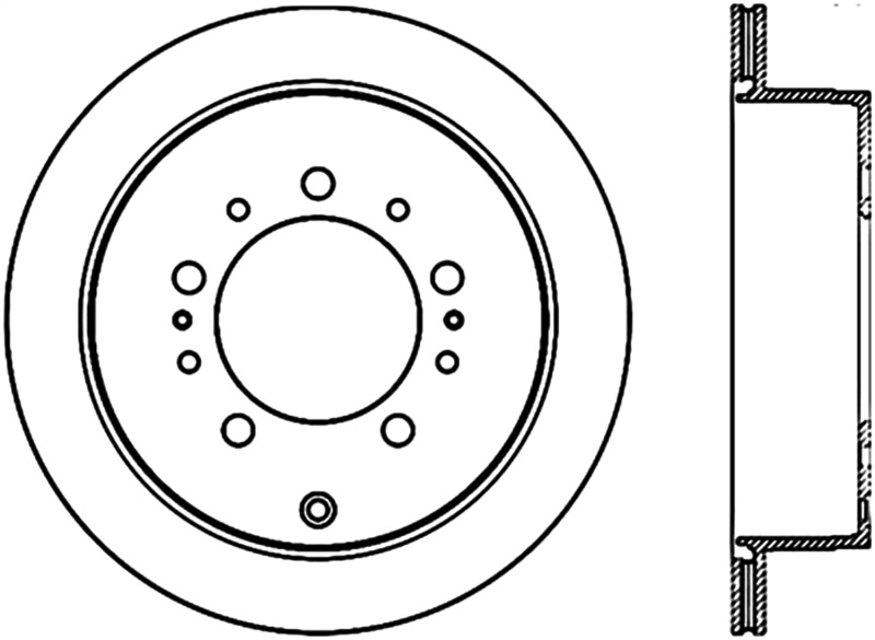 Toyota Sequoia Brake Rotors (1) - Rear Right - Stoptech - Sport Slotted Cryo - Black E-Coated - `08-`19