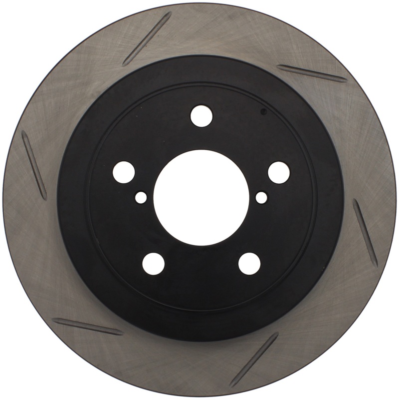 Subaru Impreza Brake Rotor (1) - Rear Left - Stoptech - Slotted - Black - `93-`07