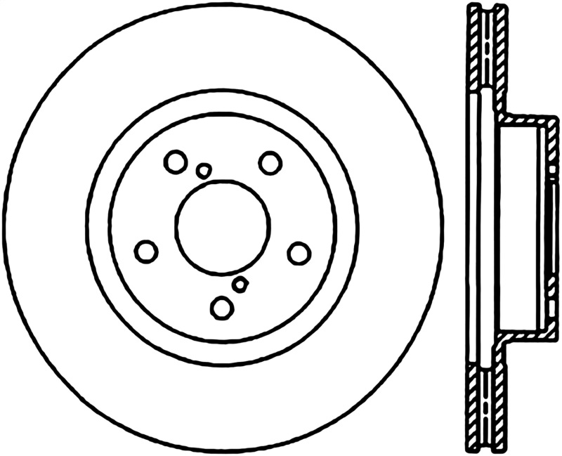 Subaru Impreza Brake Rotor (1) - Front Right - Stoptech - Slotted Sport + CRYO-STOP - Black - `98-`16