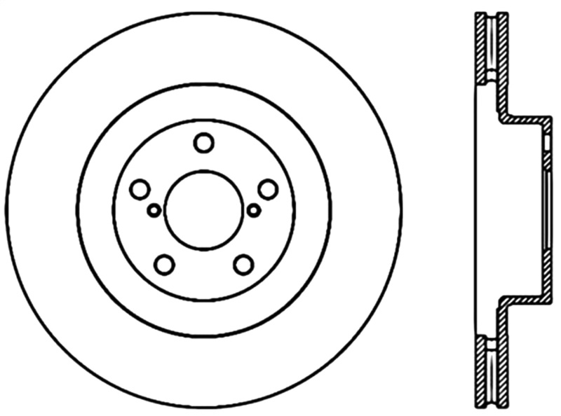 Saab 9-2X Brake Rotor (1) - Front Left - Stoptech - Slotted, Cryo-Treated - Black - `05-`06