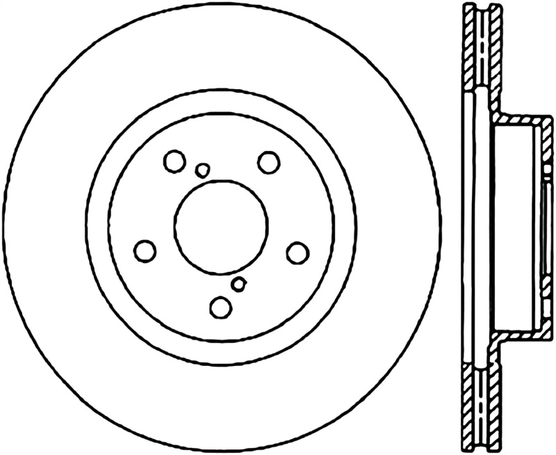 Subaru WRX STI Brake Rotor (1) - Front Right - Stoptech - Sport Slotted Cryo - Black - `13-`17