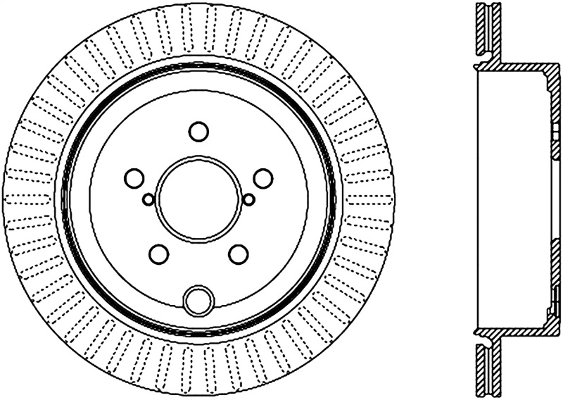 Scion FR S Brake Rotor (1) - Rear Right - Stoptech - Cryo Slotted - Black - `13-`16