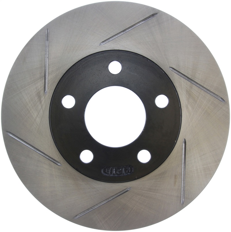 Ford Mustang Brake Rotor (1) - Front Right - Stoptech - Slotted Sport - Black E-Coated - `94-`02
