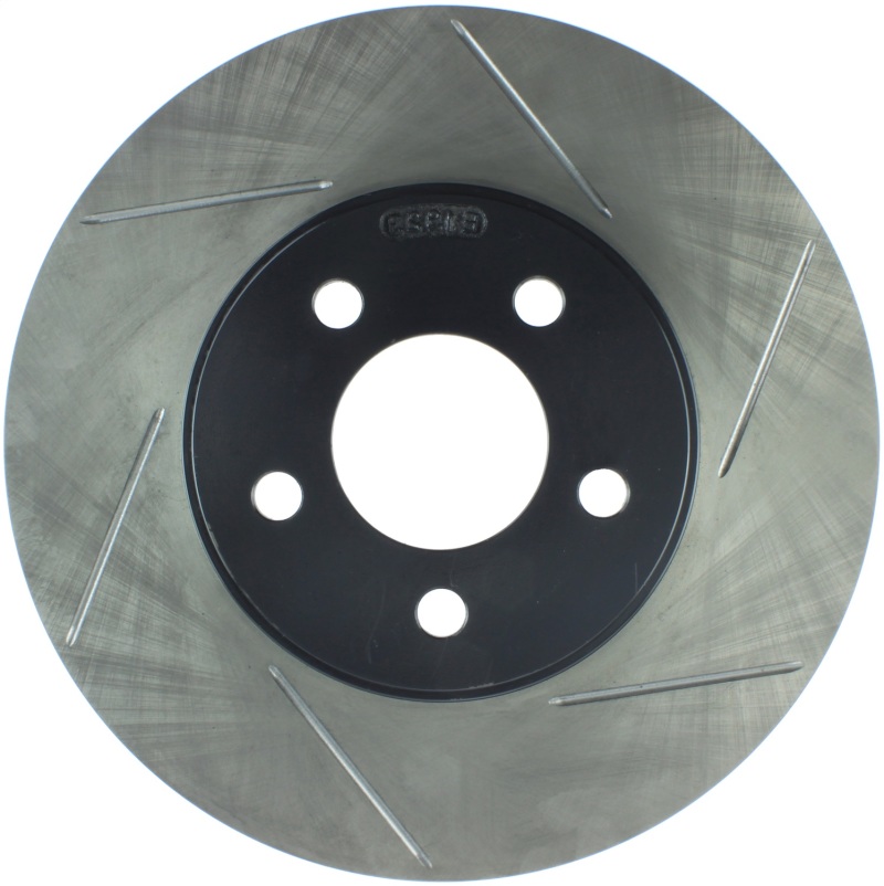 Ford Crown Victoria Brake Rotor (1) - Front Left - Stoptech - Slotted Sport - Black - `03-`11