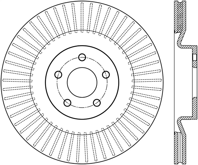 Ford Focus RS Brake Rotor (1) - Front Right - Stoptech - Slotted Cryo - Black - `16-`18 Ford Focus RS Brake Rotor (1) - Front Right - Stoptech - Slotted Cryo - Black - `16-`18