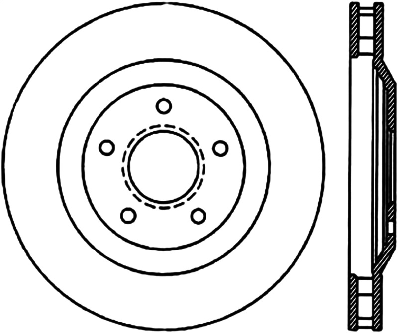 Cadillac XLR Brake Rotor (1) - Front Left - Stoptech - Slotted Cryo - Black - `04-`09 Cadillac XLR Brake Rotor (1) - Front Left - Stoptech - Slotted Cryo - Black - `04-`09