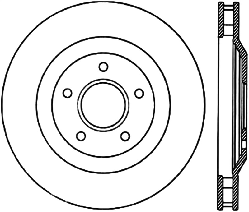 Chevrolet Corvette Brake Rotor (1) - Front Right - Stoptech - Sport Slotted Cryo - Black - `97-`04