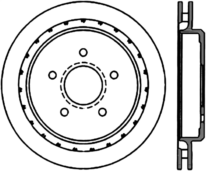 Cadillac XLR Brake Rotor (1) - Rear Left - Stoptech - Slotted Sport Cryo - Black - `04-`09 Cadillac XLR Brake Rotor (1) - Rear Left - Stoptech - Slotted Sport Cryo - Black - `04-`09