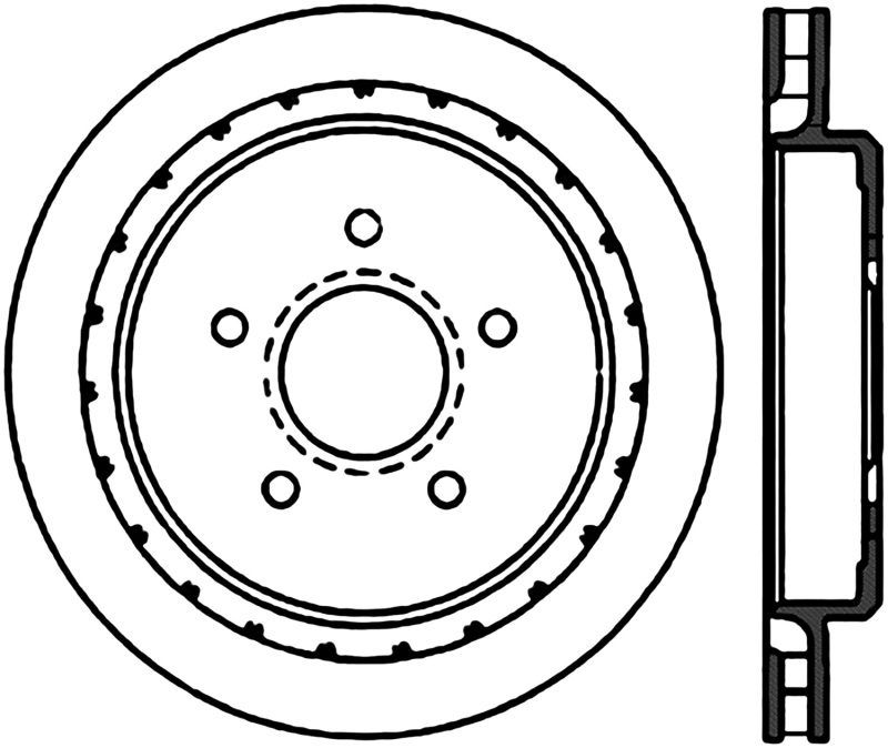 Cadillac XLR Brake Rotor (1) - Rear Right - Stoptech - Sport Slotted Cryo - Black - `04-`09 Cadillac XLR Brake Rotor (1) - Rear Right - Stoptech - Sport Slotted Cryo - Black - `04-`09
