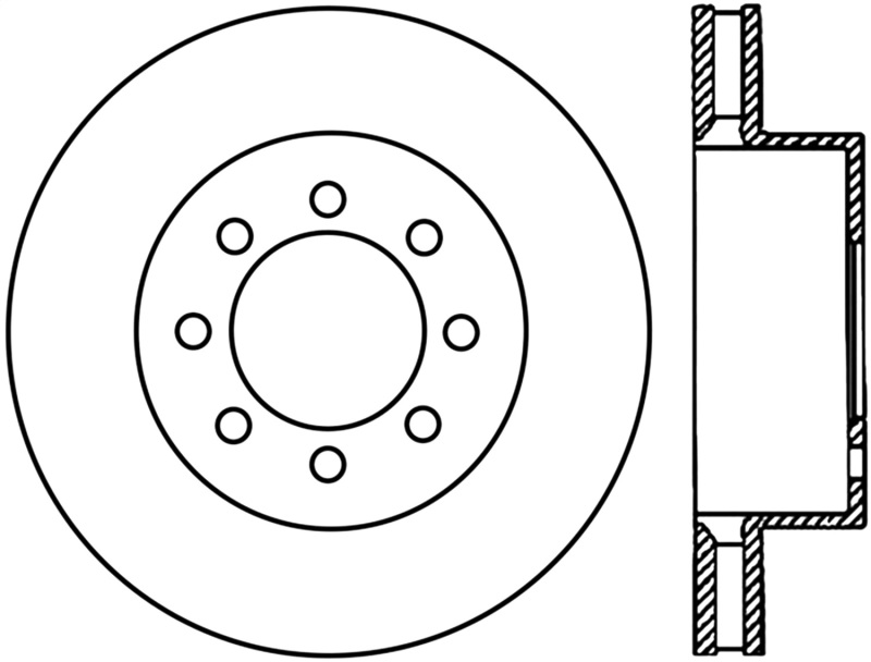 Ford F-350 Super Duty Brake Rotor (1) - Front Right - Stoptech - Sport Slotted Cryo - Black E-Coated - `05-`12 Ford F-350 Super Duty Brake Rotor (1) - Front Right - Stoptech - Sport Slotted Cryo - Black E-Coated - `05-`12