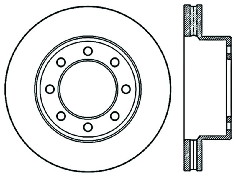 Ram 4000 Brake Rotor (1) - Front Right - Stoptech - Sport Slotted Cryo - Black - `10-`18