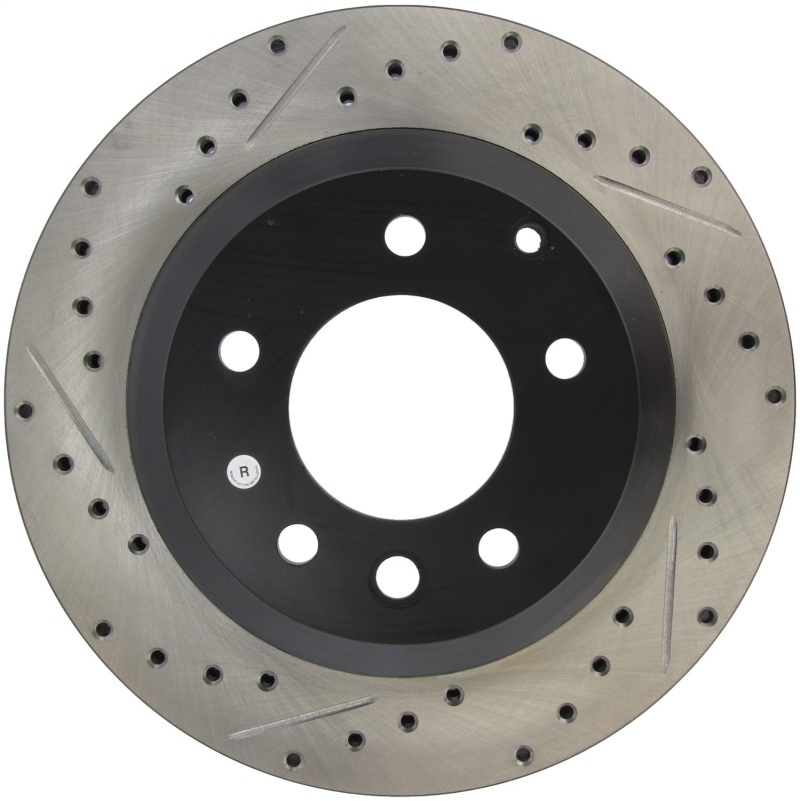 Audi Q7 Brake Rotor (1) - Rear Right - Stoptech - Slotted & Drilled - Black - `07-`15 Audi Q7 Brake Rotor (1) - Rear Right - Stoptech - Slotted & Drilled - Black - `07-`15
