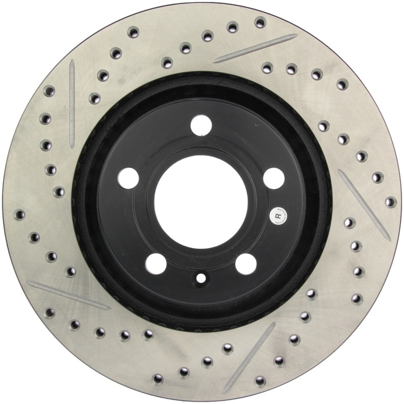 Audi S4 Brake Rotor (1) - Rear Right - Stoptech - Slotted/Drilled - Black - `04-`09 Audi S4 Brake Rotor (1) - Rear Right - Stoptech - Slotted/Drilled - Black - `04-`09