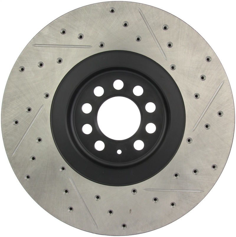 Volkswagen Golf Brake Rotor (1) - Front Right - Stoptech - Slotted & Drilled Sport - Black - 2004