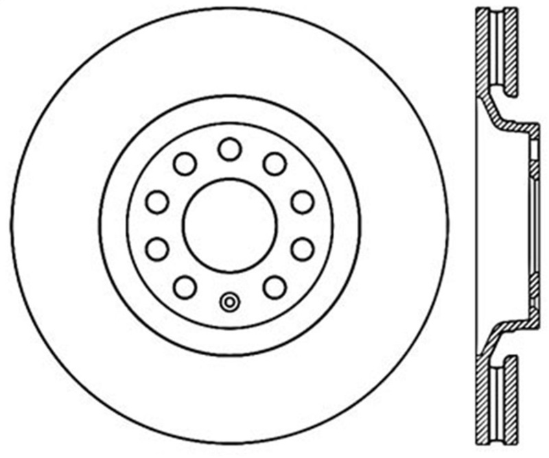 Audi A6 Brake Rotor (1) - Front Right - Stoptech - Sport Cryo Drilled & Slotted - Black - `98-`01