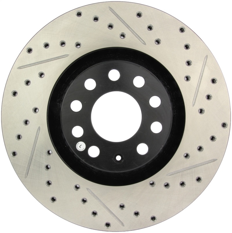 Audi Allroad Quattro Brake Rotor (1) - Front Left - Stoptech - Slotted & Drilled - Black - `01-`05