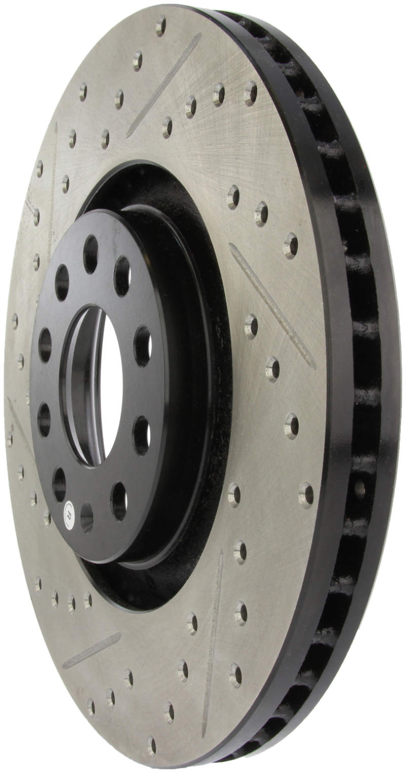Audi Allroad Quattro Brake Rotor (1) - Front Right - Stoptech - Drilled & Slotted - Black - `01-`05