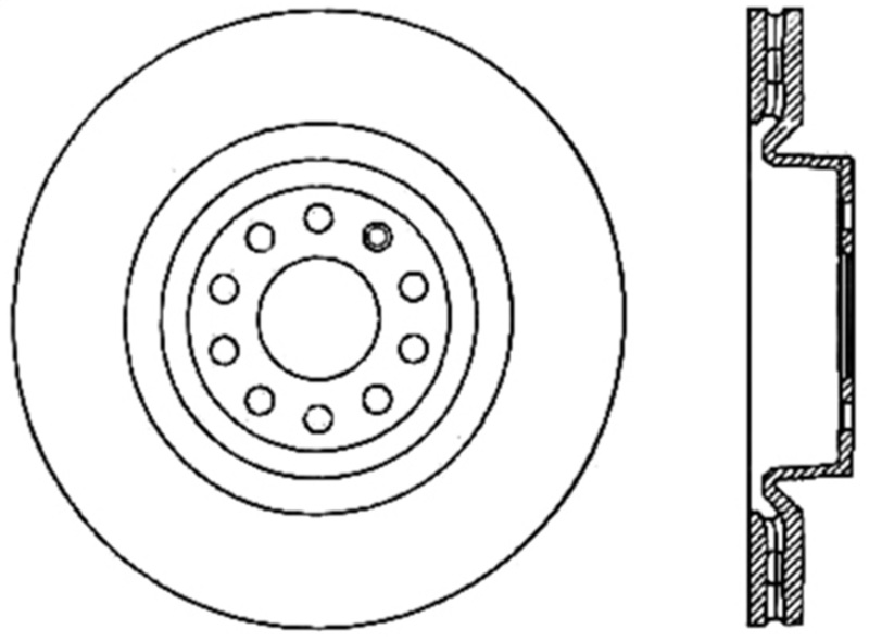 Audi A3 Brake Rotor (1) - Front Right - Stoptech - Sport Cryo Drilled & Slotted - Black - `06-`19 Audi A3 Brake Rotor (1) - Front Right - Stoptech - Sport Cryo Drilled & Slotted - Black - `06-`19