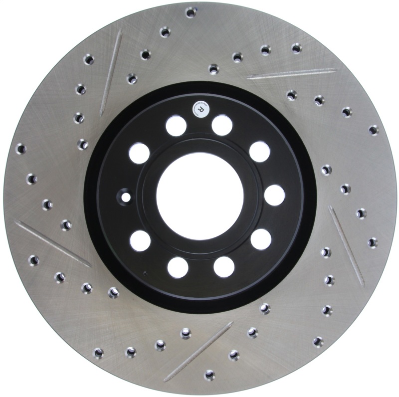 Volkswagen Caddy Brake Rotors (1) - Front Right - Stoptech - Slotted & Drilled Sport - Black - `14-`19 Volkswagen Caddy Brake Rotors (1) - Front Right - Stoptech - Slotted & Drilled Sport - Black - `14-`19