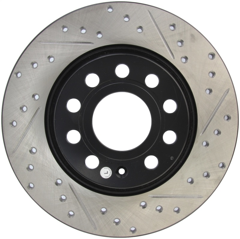 Audi A3 Brake Rotors (1) - Rear Left - Stoptech - Drilled/Slotted Sport - Black - `06-`07 Audi A3 Brake Rotors (1) - Rear Left - Stoptech - Drilled/Slotted Sport - Black - `06-`07