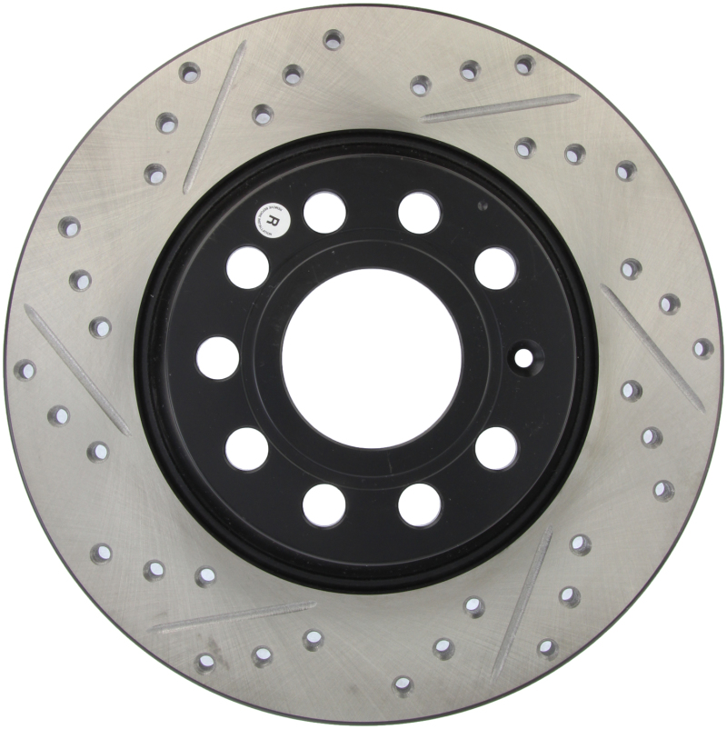 Audi A3 Brake Rotors (1) - Rear Right - Stoptech - Drilled & Slotted - Black - `06-`07