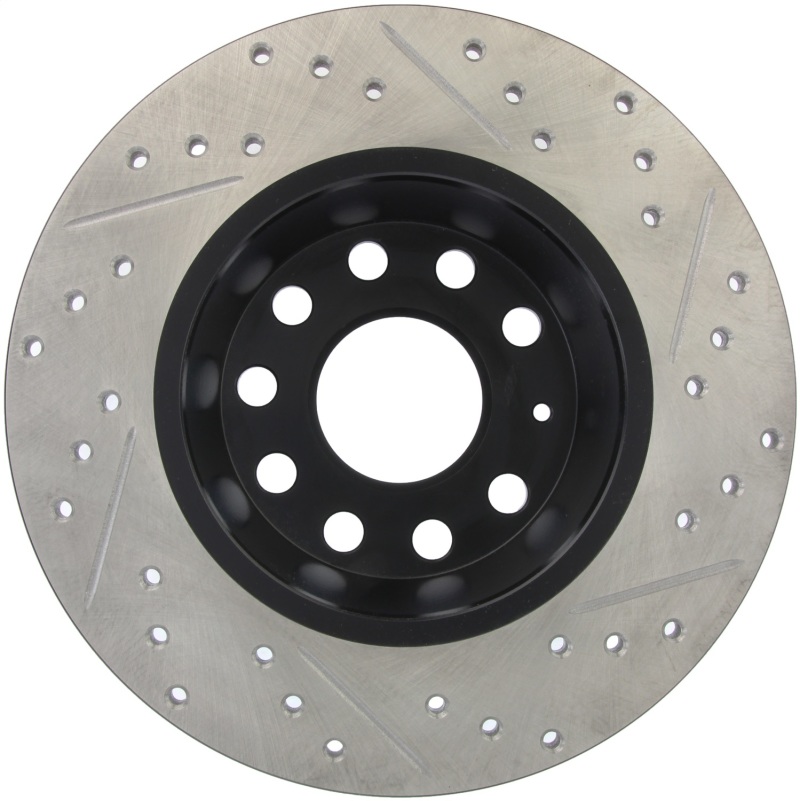 Audi A3 Brake Rotors (1) - Rear Right - Stoptech - Drilled & Slotted - Black - `06-`07
