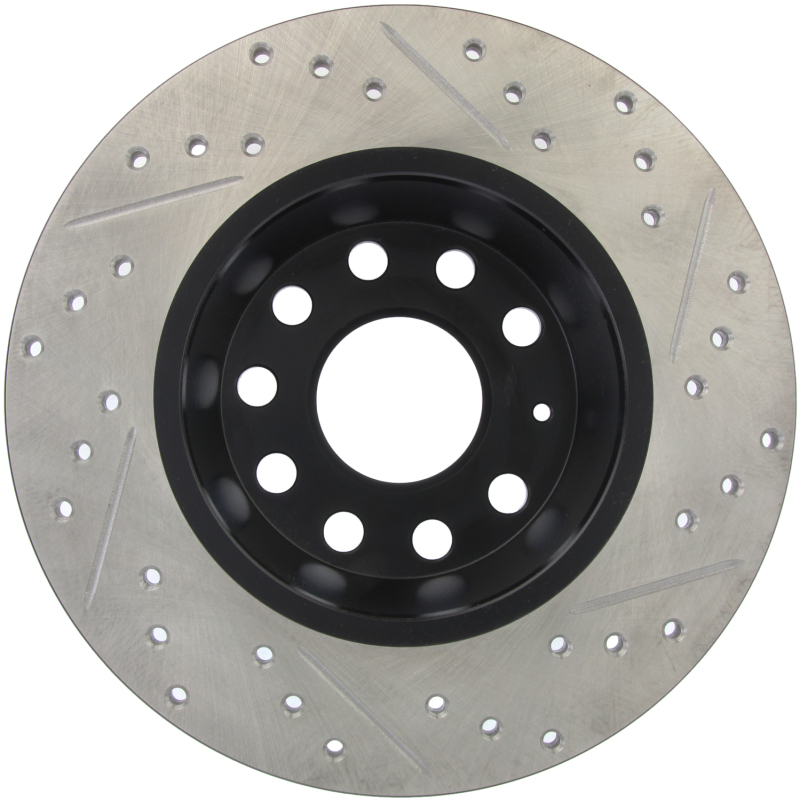 Audi A3 Quattro Brake Rotors (1) - Rear Right - Stoptech - Drilled & Slotted - Black - `06-`07