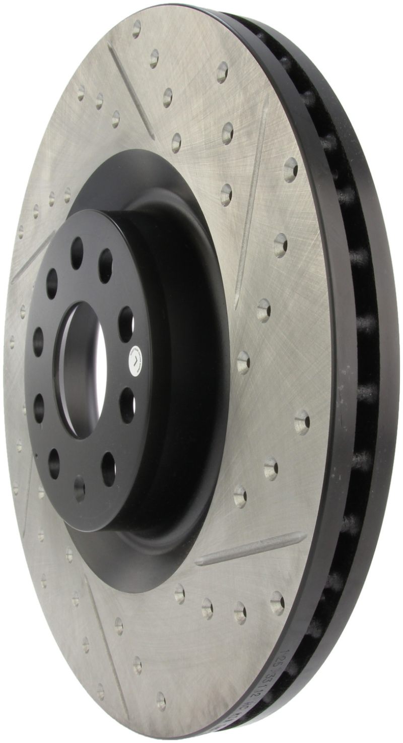 Audi S3 Brake Rotor (1) - Front Left - Stoptech - Slotted & Drilled - `08-`13