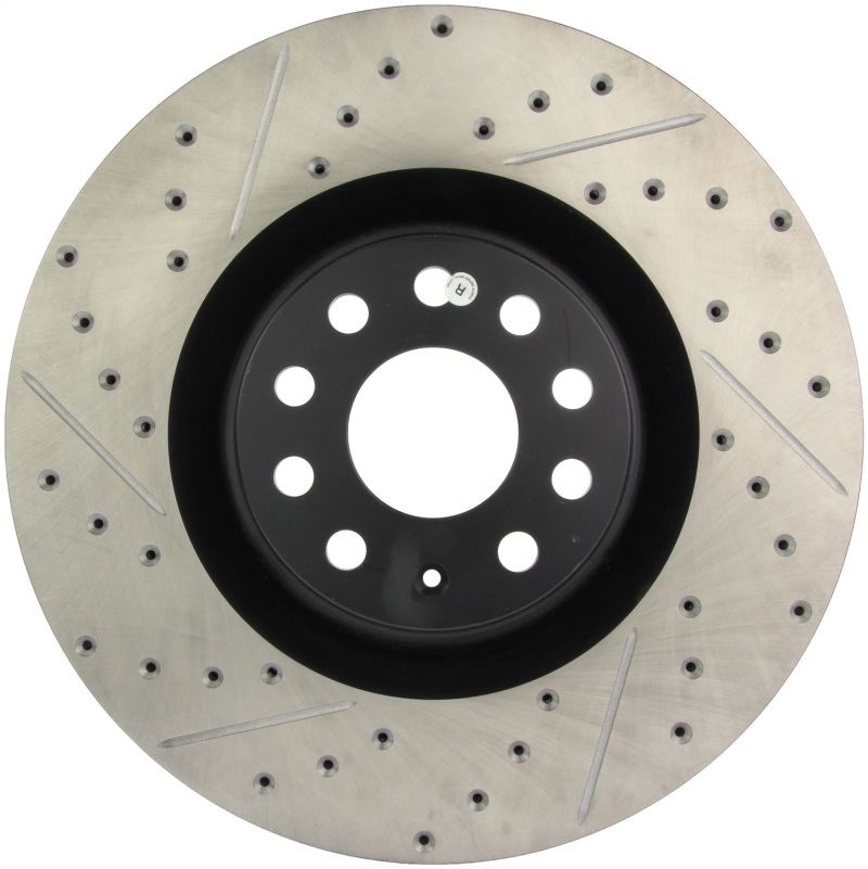 Audi S3 Brake Rotor (1) - Front Right - Stoptech - Slotted & Drilled - `08-`13 Audi S3 Brake Rotor (1) - Front Right - Stoptech - Slotted & Drilled - `08-`13