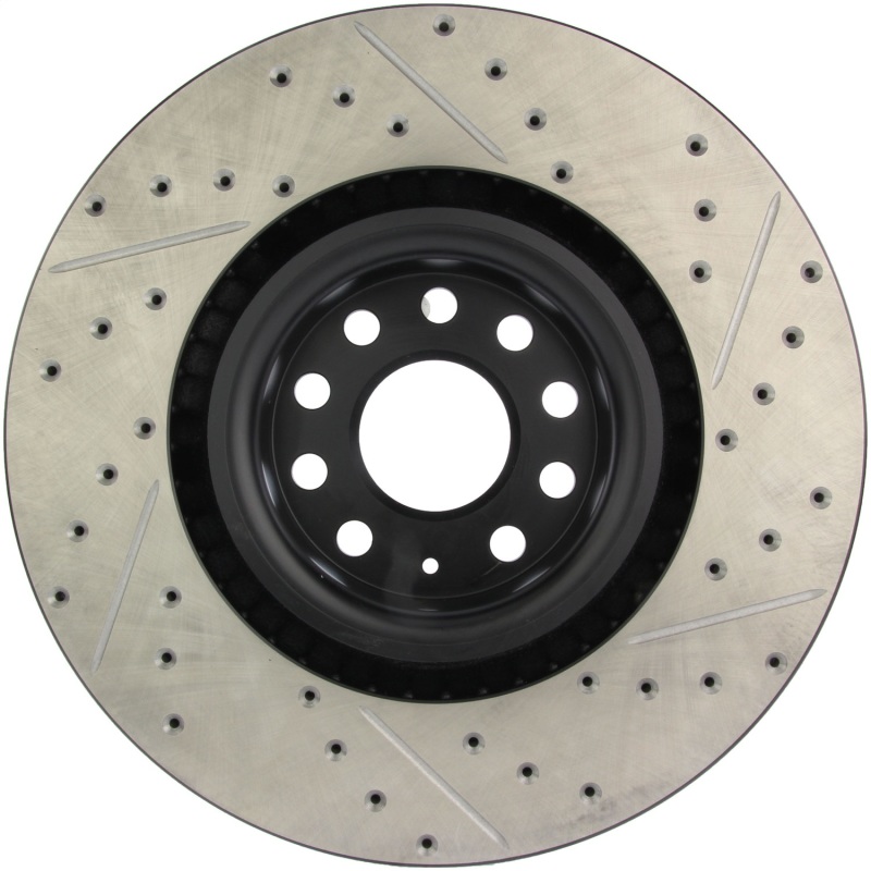 Volkswagen R32 Brake Rotor (1) - Front Right - Stoptech - Slotted & Drilled - 2008