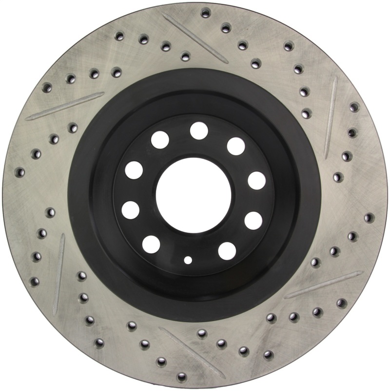 Audi A3 Brake Rotor (1) - Rear Right - Stoptech - Slotted & Drilled - Black - 2014