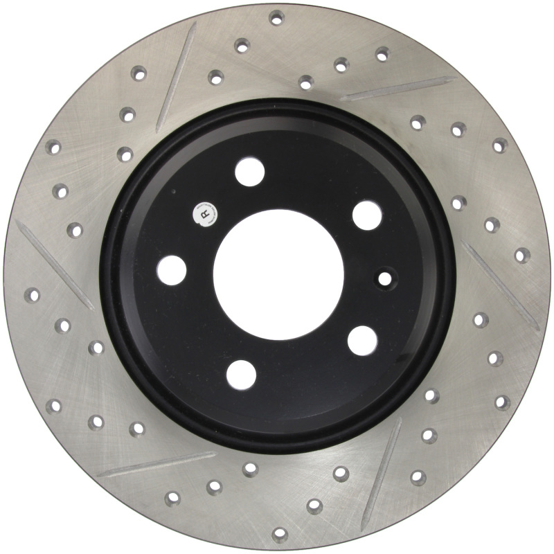 Audi A5 Sportback Brake Rotor (1) - Rear Right - Stoptech - Sport Drilled & Slotted - Black - `18-`19